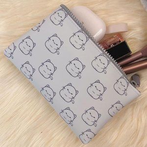 🆕Cute Cat Travel Pouch Waterproof Silicone Zip Makeup Bag